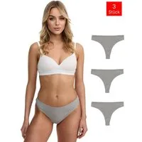Tazzio String 3er-Pack Damen Tanga F933 (Packung, 3-St., 3er-Pack) Ripp-Struktur für angenehmen Tragekomfort