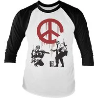 Hybris Longsleeve Soldiers Painting CND Sign Baseball Long Sleeve Tee