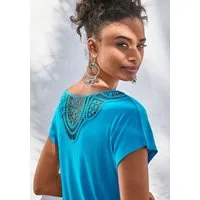 Vivance Kurzarmshirt mit sommerlicher Häkelspitze am Rücken aus luftigem Viskose-Stretch