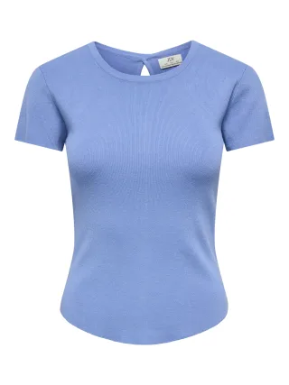 JDY - JDYCIRKELINE S/S ON BUTTON PULLOVER KNT Cornflower Blue - Gr. - M