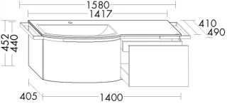 Burgbad Keramik Waschtisch-Set YSO PG2 HGL Eiche Hellgrau/Schwarz Matt, SFAD141RF2180C0038 SFAD141RF2180C0038