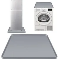 Refined Living Antirutschmatte Waschmaschine Abdeckung 60x60 cm Trockner Waschmaschinen-Unterlage, Waschmaschinen-Auflage Waschmaschinen Matte Silikon Anti-Rutsch-Pad, 1-St., Kühlschrankmatten Waschbar Wasserdicht Rutschfest Waschmaschinenbezug, Grau