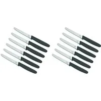 Neustanlo Tafelmesser Tafelmesser Set 12 Stück mit rostfreier Edelstahlklinge, Wellenschliff Menümesser Buttermesser Brötchenmesser