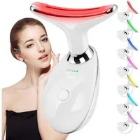 ANYSUN Gesichtsmassagegerät 7 Farben LED Licht EMS Gua Sha Elektrisch, Elektrisches Massagegerät, 3 Modi,45℃ V, Gegen Falten Doppelkinn Entferner mit Gesichtsmassage, für Damen Herren V Shape Face Gerät gerät für Hautstraffung & Lifting