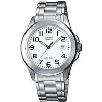 CASIO TIMELESS COLLECTION Quarzuhr MTP-1259PD-7BEG, Armbanduhr, Herrenuhr, Damenuhr, Edelstahlarmband, Datum, Neo-Display