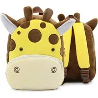 LA CUTE Kinderrucksack Giraffe Plüsch-Rucksack Niedliches Kinderaccessoire für den Alltag, Weicher Plüsch, verstellbare Gurte, geräumige Taschen
