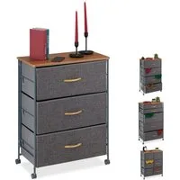 relaxdays Beistellschrank Schubladenschrank mit Rollen (1-St) A