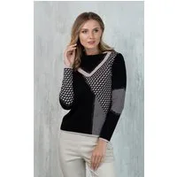 Passioni Strickpullover im Fischgräten- und Sternmuster