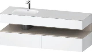 Duravit Qatego Einbauwaschtisch mit Konsolenwaschtischunterbau Weiß Matt 1600x500x600 mm - QA4795091 QA4795091180000