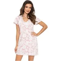 Donna Nachthemd Rosalia (Set, 1-tlg) Damen Sleepshirt ca.90cm Schlafshirt Baumwolle V-Ausschnitt Kurzarm