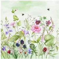 ti-flair Papierserviette, Servietten Papier 33x33cm 3-lag. mit Sommerwiese & Blumen 20 Stück