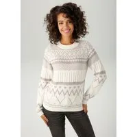 Aniston CASUAL Strickpullover im trendigen Muster-Mix
