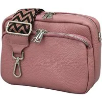 Adel Bags Schultertasche BELLA Umhängetasche für Damen, Schultertasche mit 2 Wechselriemen, echtes Leder, hergestellt in Italien