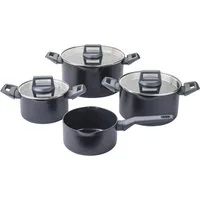 FACKELMANN Topf-Set Statement, Aluminium (Set, 7-tlg), Deckel mit Abgießfunktion