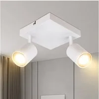 Nettlife Deckenstrahler Schwarz GU10 Modern Wohnzimmer 2 Flammig Schwenkbar Deckenlampe, Schwenkbar, LED wechselbar, Rund Flur Deckenspot Innen Spot für Schlafzimmer Küche