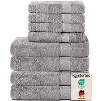 Komfortec Handtuch Set aus 100% Baumwolle, 4 Handtücher 50x100 cm und 4 Badetücher 70x140 cm, Frottee (Packung, 8-St), Duschtücher & Badehandtuch, Weich, Towel, Groß
