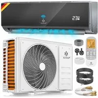 KESSER Split-Klimagerät Set Quick Connect Split Klimaanlage 9000 BTU Kühlen & Heizen 2,6kW R32, mit WiFi & App Funktion, Fernbedienung, Timer, inkl. Montagematerial