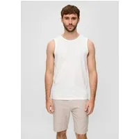 s.Oliver T-Shirt ärmelloses Shirt Flammgarn, Jersey, Logo, leger, sportlich