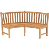 Lesli Living Gartenbank Gartenbank Bank rund Teak-Holz 200x53x92cm