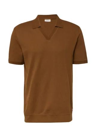 s.Oliver Red Label - Polo-Shirt aus strukturiertem Baumwolljersey braun - Gr. - XL