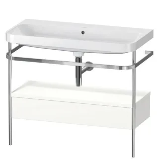 Duravit Happy D.2 Plus c-shaped Set mit Metallkonsole und Schubkasten Weiß Supermatt 975x490x850 mm  HP4843N8484