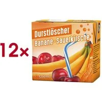 DURSTLOESCHER Softgetränk Banane - Sauerkirsche, 12x 500 ml