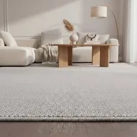 KADIMA DESIGN Teppich CIMA Wohnzimmer Schlafzimmer Waschbar Wohnzimmerteppich Esszimmer, Rechteckig, Höhe: 7 mm, Silber, 60x100 cm, Webteppich Strapazierfähig Uni Waschbar