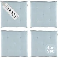 Esprit Stuhlkissen NEEDLESTRIPE Sitzkissen, 40 x 40 cm - 4er Set in Hellblau