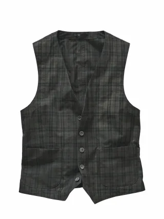 Mey & Edlich Herren Highland-Weste Schwarz 100 % Baumwolle (gewachst)