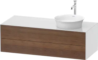 Duravit White Tulip Konsolenwaschtischunterbau wandhängend Amerikanischer Nussbaum & Weiß Matt & Hoc WT4987R77850010