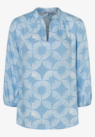 MORE & MORE - Viskosebluse mit Print blau - Gr. - 38