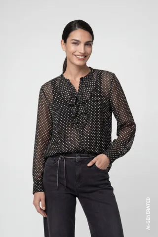 monari - Bluse mit Punktemuster schwarz gemustert - Gr. - 42