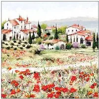Ambiente Luxury Paper Products Papierserviette, Servietten Papier 33x33cm 3-lag. mit toskanischer Landschaft 20 Stk.