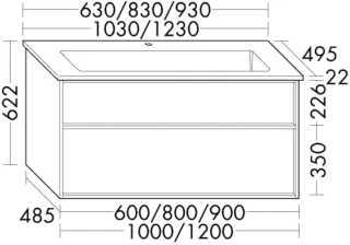 Burgbad Keramik-Waschtisch+Wtu Uomo Preisgruppe 3 Eiche Natur/Taupe, SHNZ063F7474C0040 SHNZ063F7474C0040