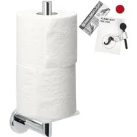 bremermann Toilettenpapierhalter Bad-Serie LUCENTE - inkl. Klebeset, aus Glas und Edelstahl