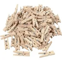 Organizabel Wäscheklammern 100x Mini Holzklammer Wäscheklammern, 25 mm: Mini Holzwäscheklammern, perfekt zum Basteln