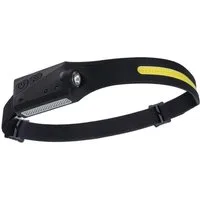 shop'n smile ideoon Stirnlampe Superhelle COB-LED Stirnlampe 230° Weitwinkel 50lm Akku Kopflampe (1-St), Stirnlampe mit Gestensteuerung & Lichtband, verstellbare Größe