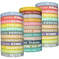CLTYQ Armband glaubensband, 36 Stück Silikonarmbänder mit motivierenden Zitaten (36-tlg), bunte inspirierende Gummibänder, Unisex-Zubehör für Frauen, Männer