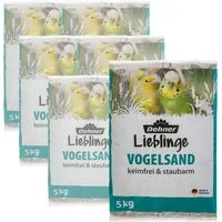 Dehner Vogelsand Vogelsand, für Wellensittiche, Kanarien und Exoten, 6 x 5 kg (30 kg), Quarzsand gewaschen, ohne chemische Zusätze