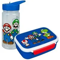 Super Mario Lunchbox Lunchpaket und Wasserflasche 500ml für Kinder, (2-tlg)