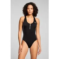 PUMA Badeanzug PUMA SWIM WOMEN T7 SWIMSUIT mit tiefem Rundhalsausschnitt und Reißverschluss