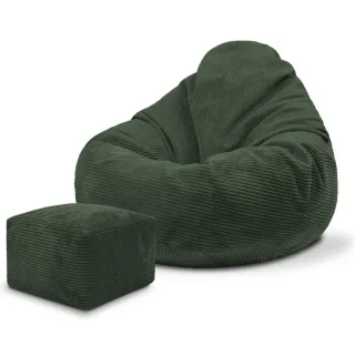 Dreamroots Sitzsack, Grün, Waldgrün, Textil, 70x70x70 cm, Oeko-Tex® Standard 100, Wohnzimmer, Hocker, Sitzsäcke, XXL Sitzsäcke