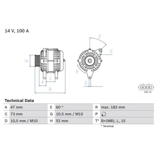 Bosch Lichtmaschine 100A BMW 3er E46 316 318