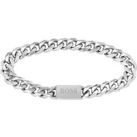 BOSS Armband Schmuck Edelstahl Armschmuck Panzerkette CHAIN LINK, mit Zirkonia (synth)