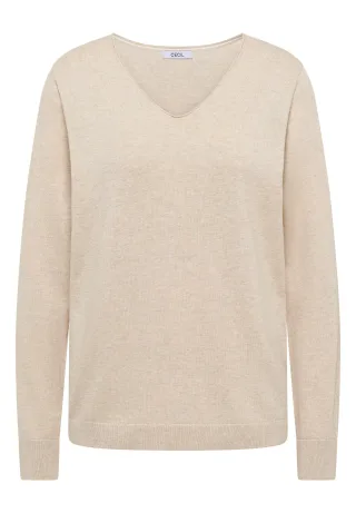 CECIL - Basic Pullover egg beige melange - Gr. - L