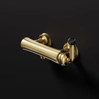 Steinberg Serie 355 Aufputz-Einhebelmischer 1/2" für Dusche, Gold gebürstet / Nero Marquina 355 1200 BG