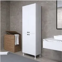 BDR Smart Home Art Mehrzweckschrank Lina Mehrzweckschrank 4 Türen Weiß Geräumig & Stilvoll