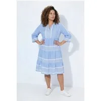 Angel of Style Jerseykleid Kleid Viskosekrepp mit Streifenmix Volants