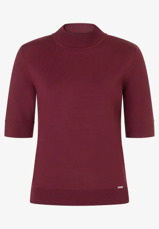 MORE & MORE - Turtleneck-Pullover mit kurzen Ärmeln rot - Gr. - 42