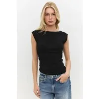 No Matter What Blusentop Ärmellose Baumwollbluse mit Raffungen